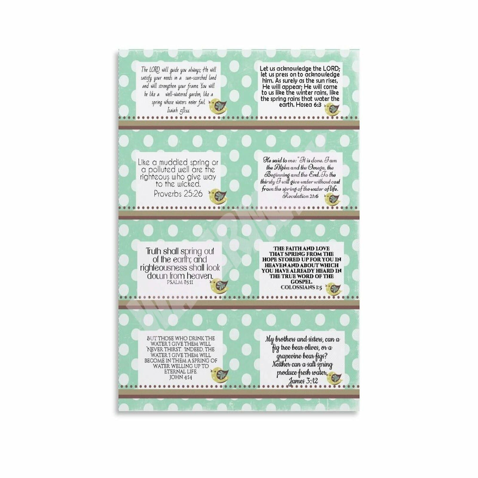 HGETJOHXEM Bible Verse Poster, Embroidered Typography Art with Scriptures of John Peter Corinthians, Inspirational Wall Decor for Office Church(Unframed,08x12inch(20x30cm))