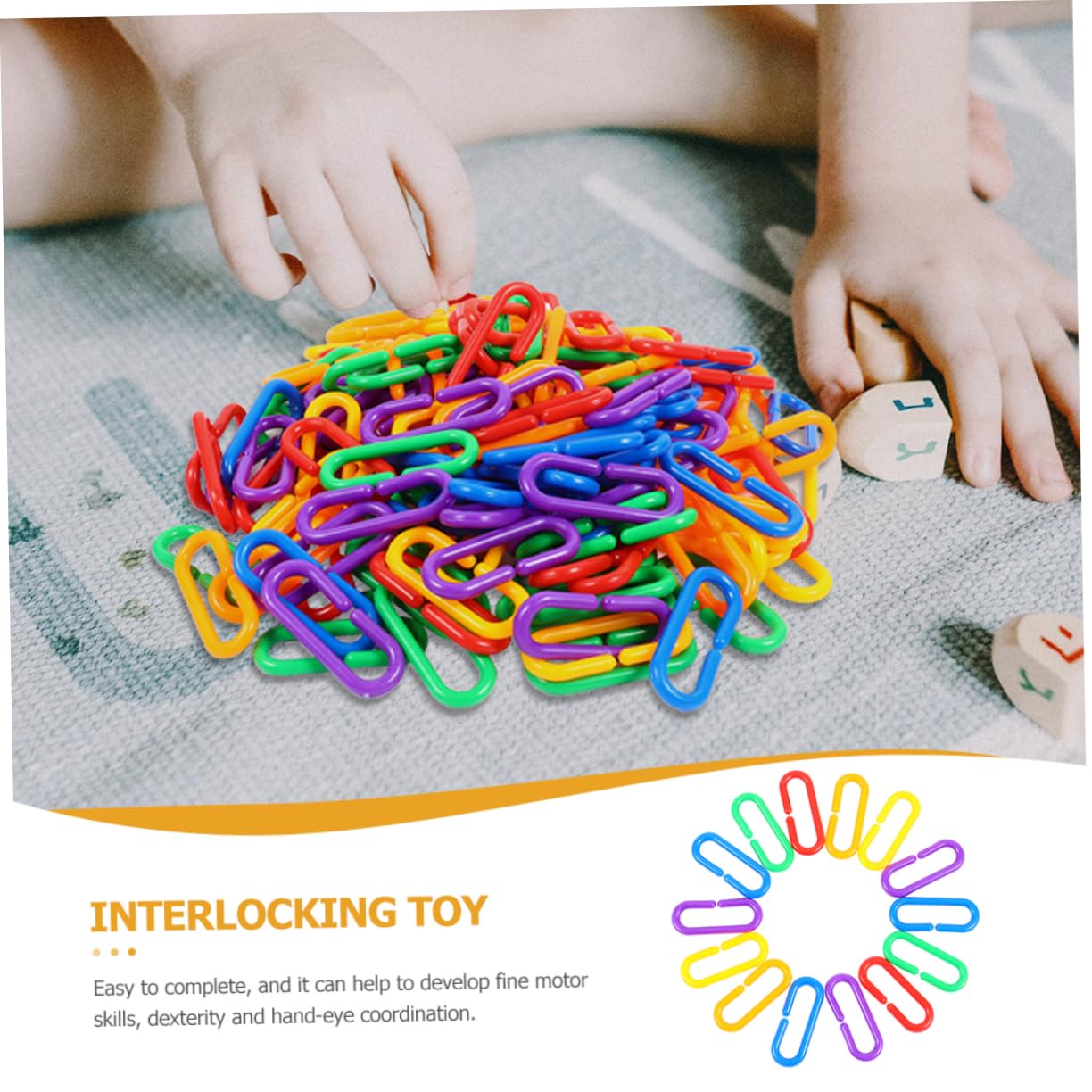 BESPORTBLE 150 pièces Maillons C Clips Plastique Colorés Éducatif Interactif