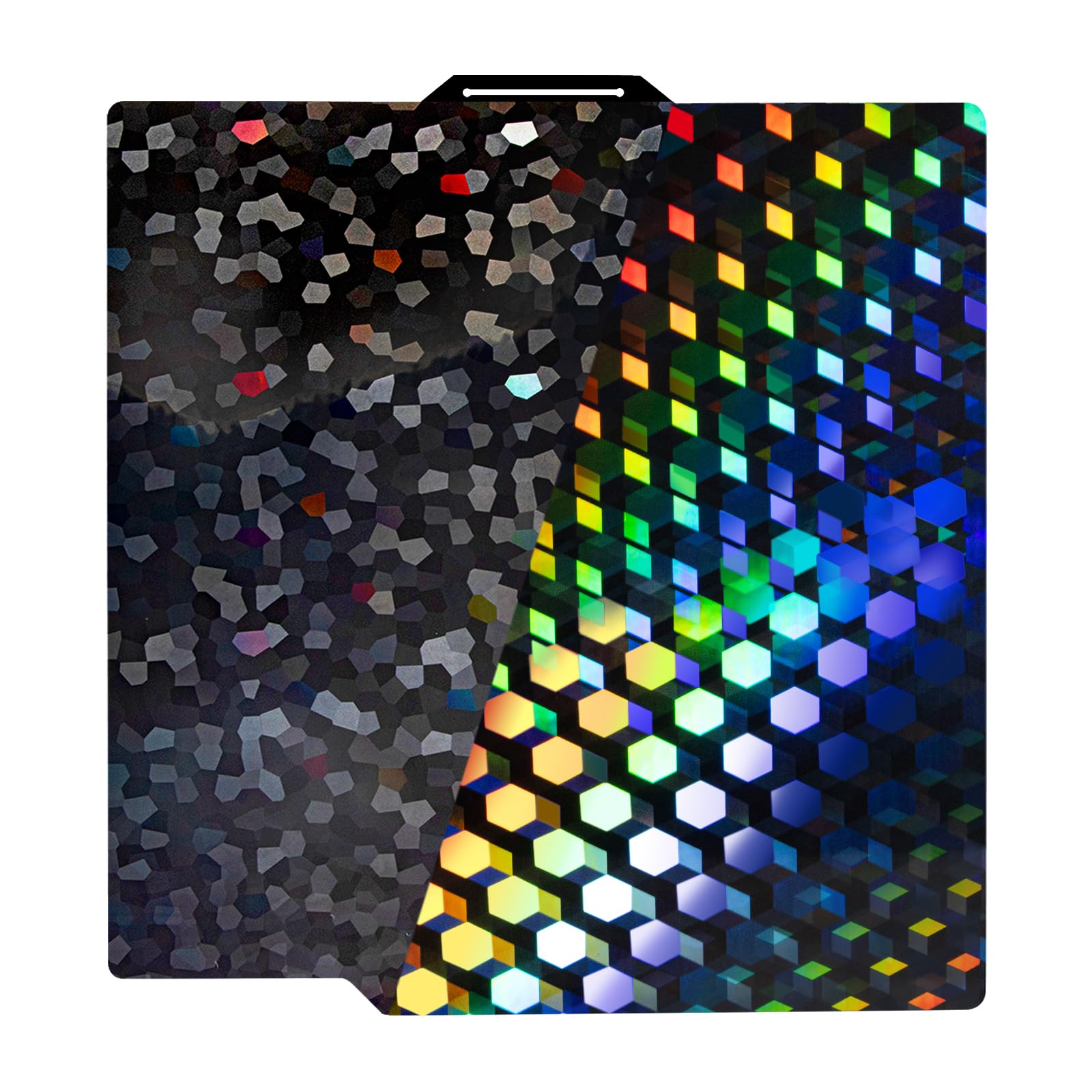 IdeaFormer PEG płyta drukująca dla Bambulab P1S/A1/X1C/P1P/X1/P2S, Holographic Hex Glow+Water Cube Smooth Build Plate Spring Steel Płyta drukująca dla Bambu Lab A1 P1S X1C