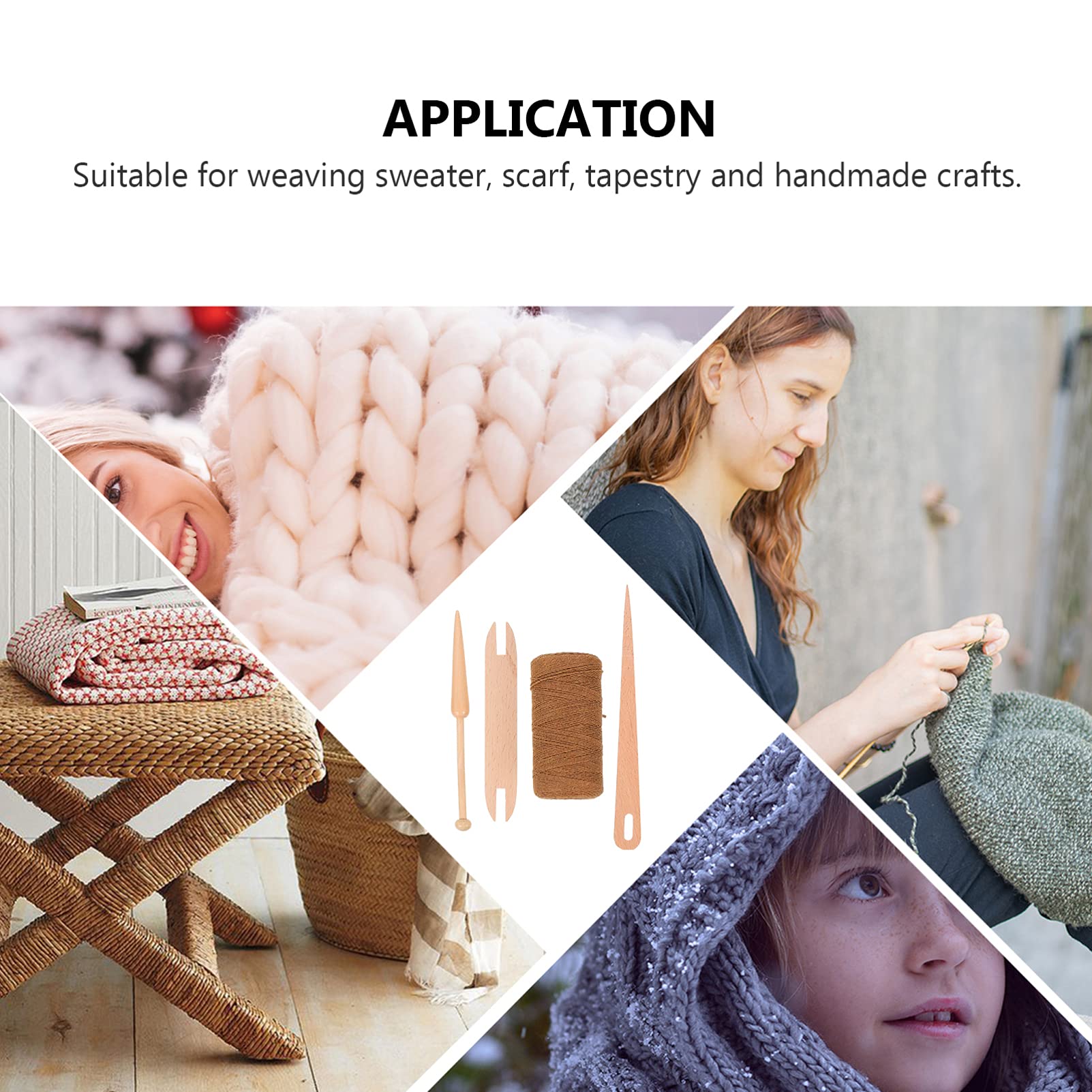 Beatifufu Wooden Knitting Needle Set Complete Knitted Kit Ideal for DIY Projects