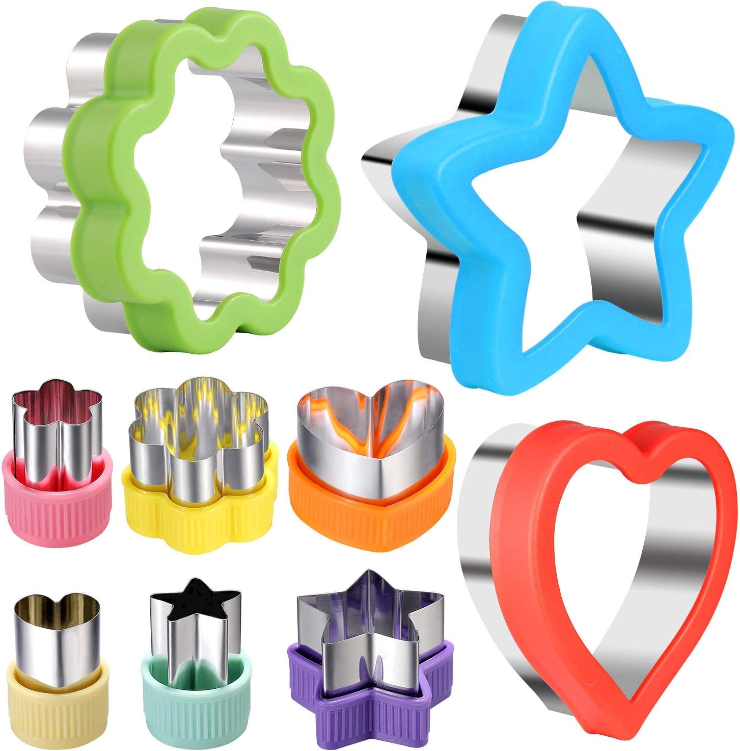 Walks-Mart Cookie Cutters for Kids Big Medium Mini Star Vegetable Fruit Sandndwich Biscuit Pastry Bread Dough Fondant Cutter Shapes