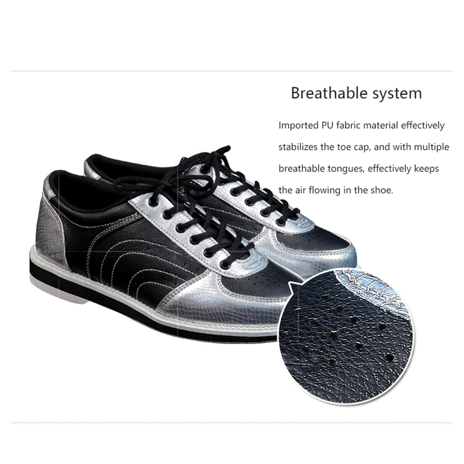 Bowlingschuhe Für Herren,Damen bowling-Schuhe,Leder Bowlingschuhe Unisex,Indoor-Bowling-Trainingsschuhe,Lace Up Leichte Rasen Bowling Schuhe,rutschfest Atmungsaktiv,für Anfänger und Profis