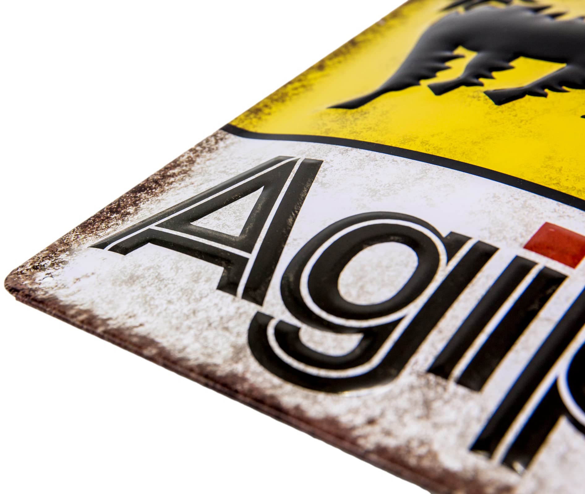 LUCKYLINDE Targa in metallo goffrato adatta per gli appassionati di AGIP, officina, garage, stazione di benzina, auto d'epoca, 20 x 30 cm (AGIP)