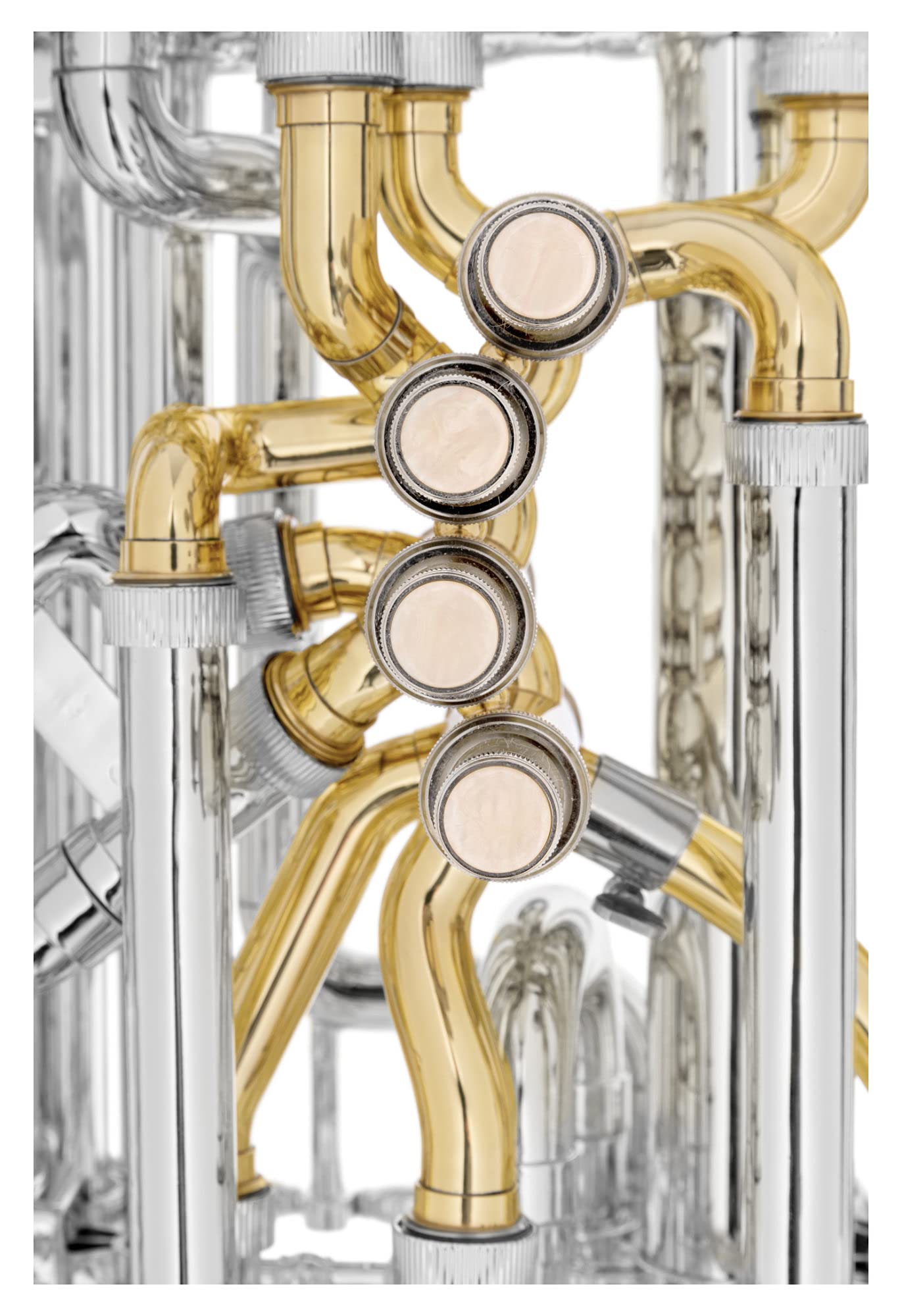 Classic Cantabile MardiBrass Tuba Bb en plastique - Extrêmement légère et très stable - Corps en ABS plastique - Soudure et mécanisme en laiton - avec housse & embouchure - Couleur : argent