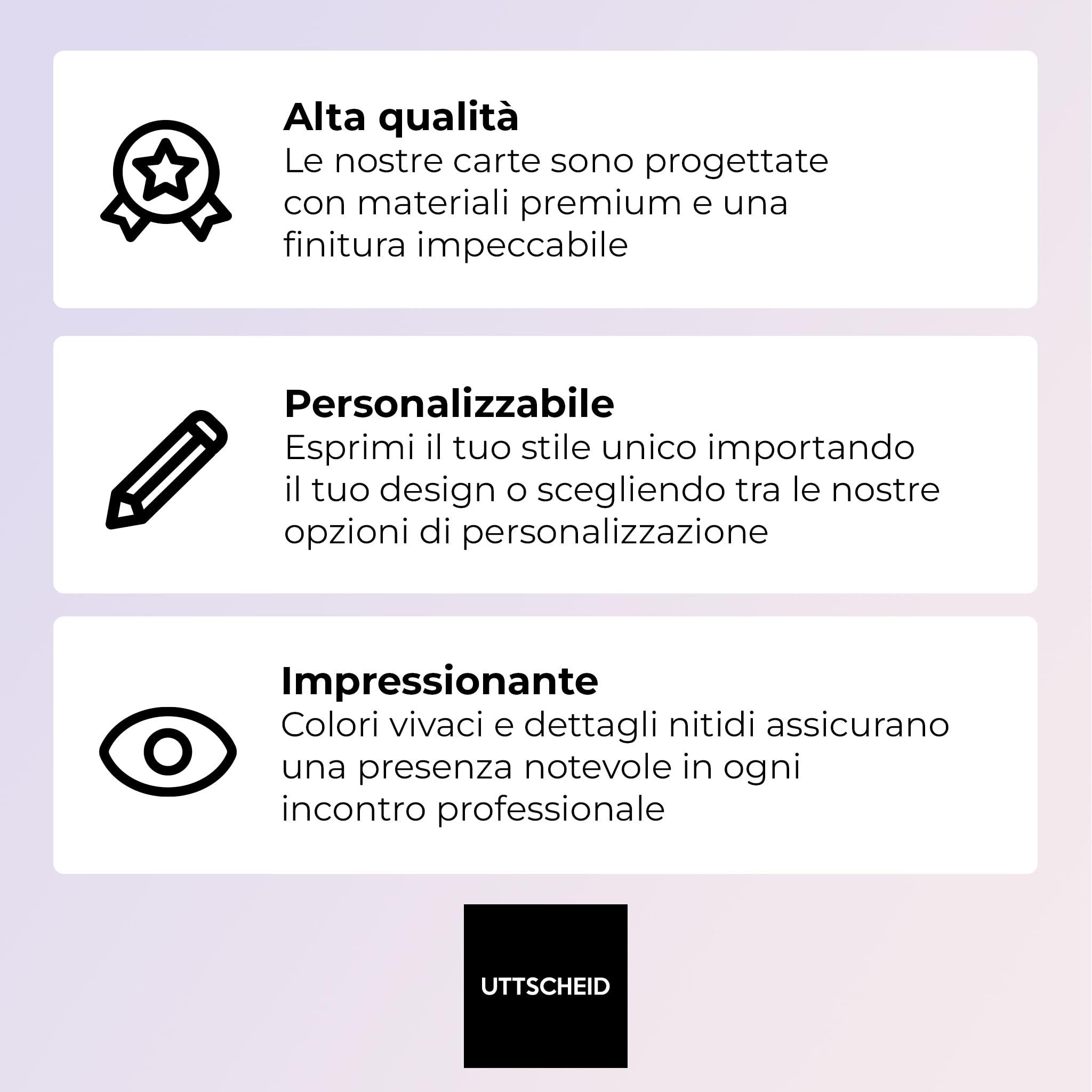UTTSCHEID Biglietti da Visita Personalizzati Professionali 5000 pezzi Premium