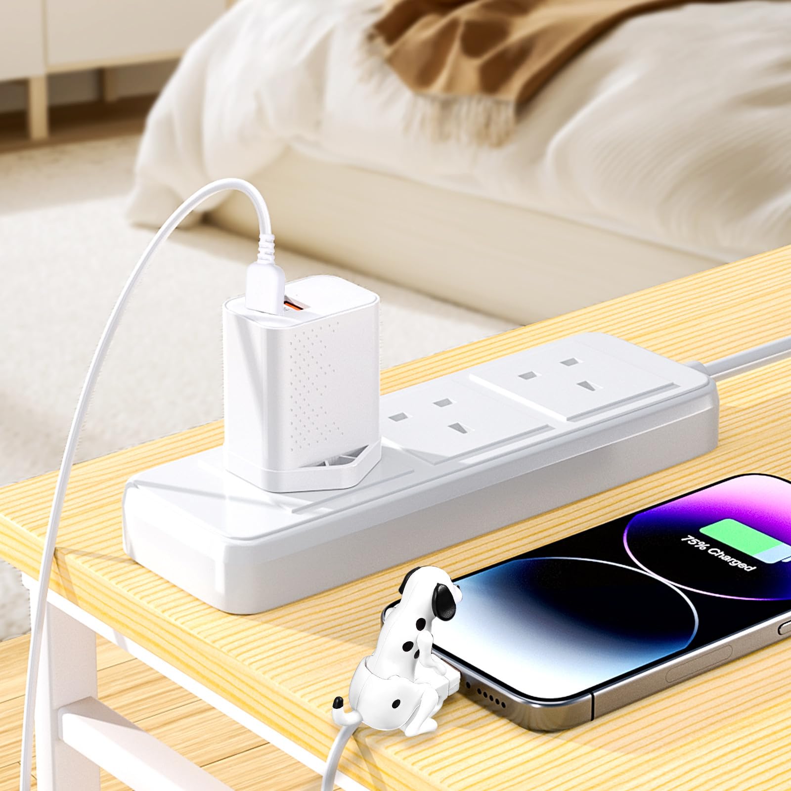 DOITOOL 4pcs Tipo-c Cavo di Ricarica Divertente Cane Linea di Ricarica Del Telefono Mobile Durevole Cavo Dati USB