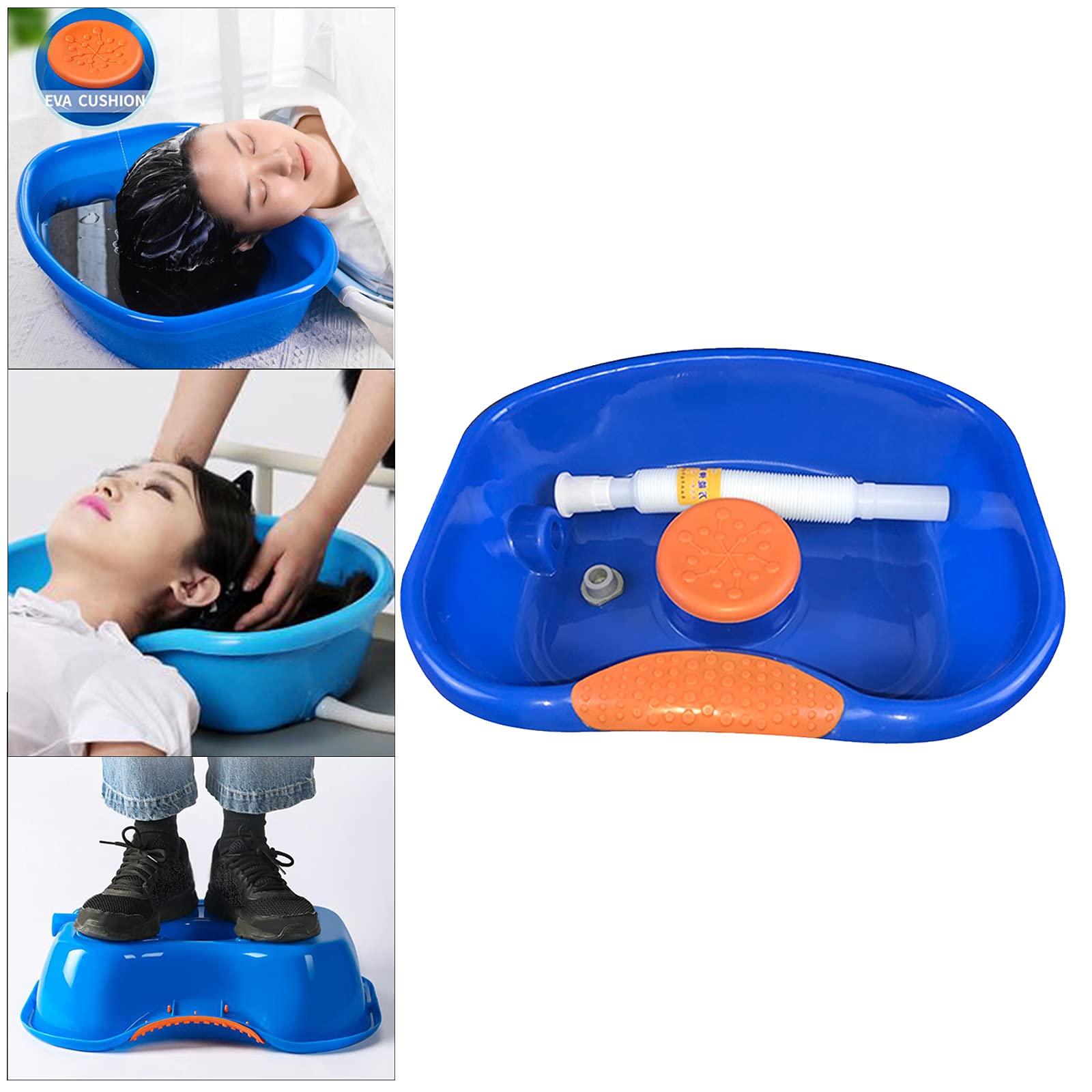 Sharplace Vasca per Shampoo da Letto Vasca per Lavaggio dei Capelli Vassoio per Lavaggio con Tubo Flessibile per Spa Barber Shop - Standard