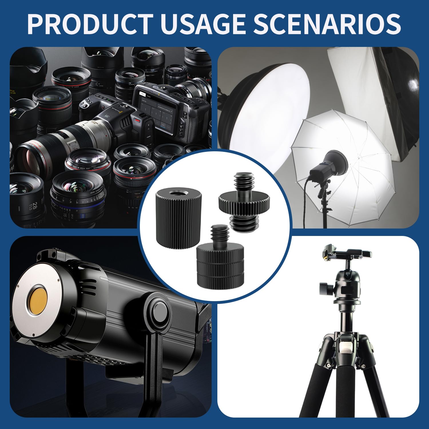 Verazquy 10 Pcs Mic Thread Adapter, Screw Camera Tripod Mic Stand Adapter Aluminium Alloy Adapter Holder Connection - Image 4