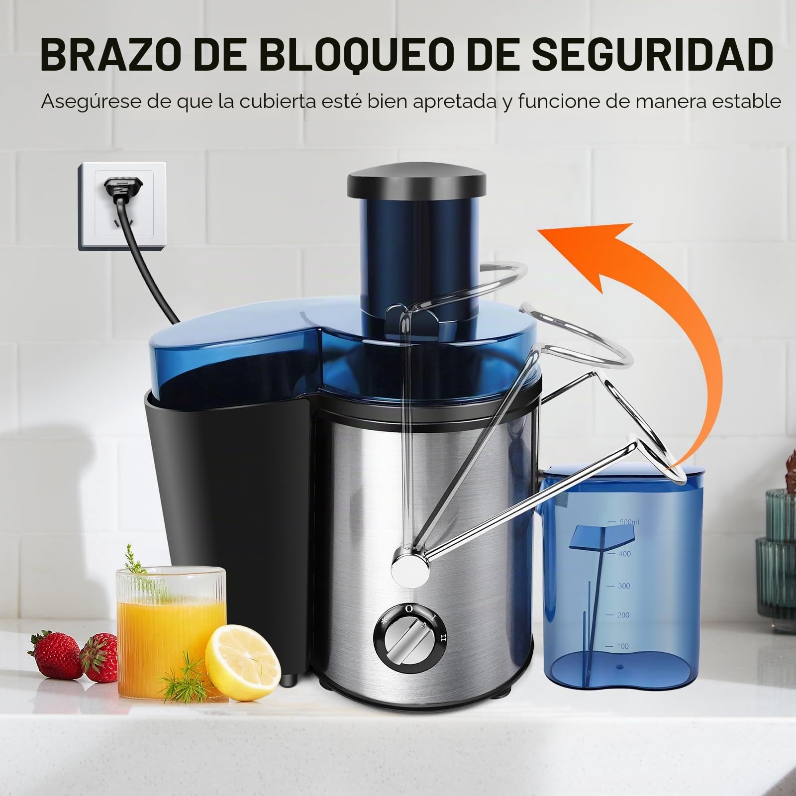 Exprimidor de prensa en frío lento, extractor de jugo pulposo, 1000 W, 240 V