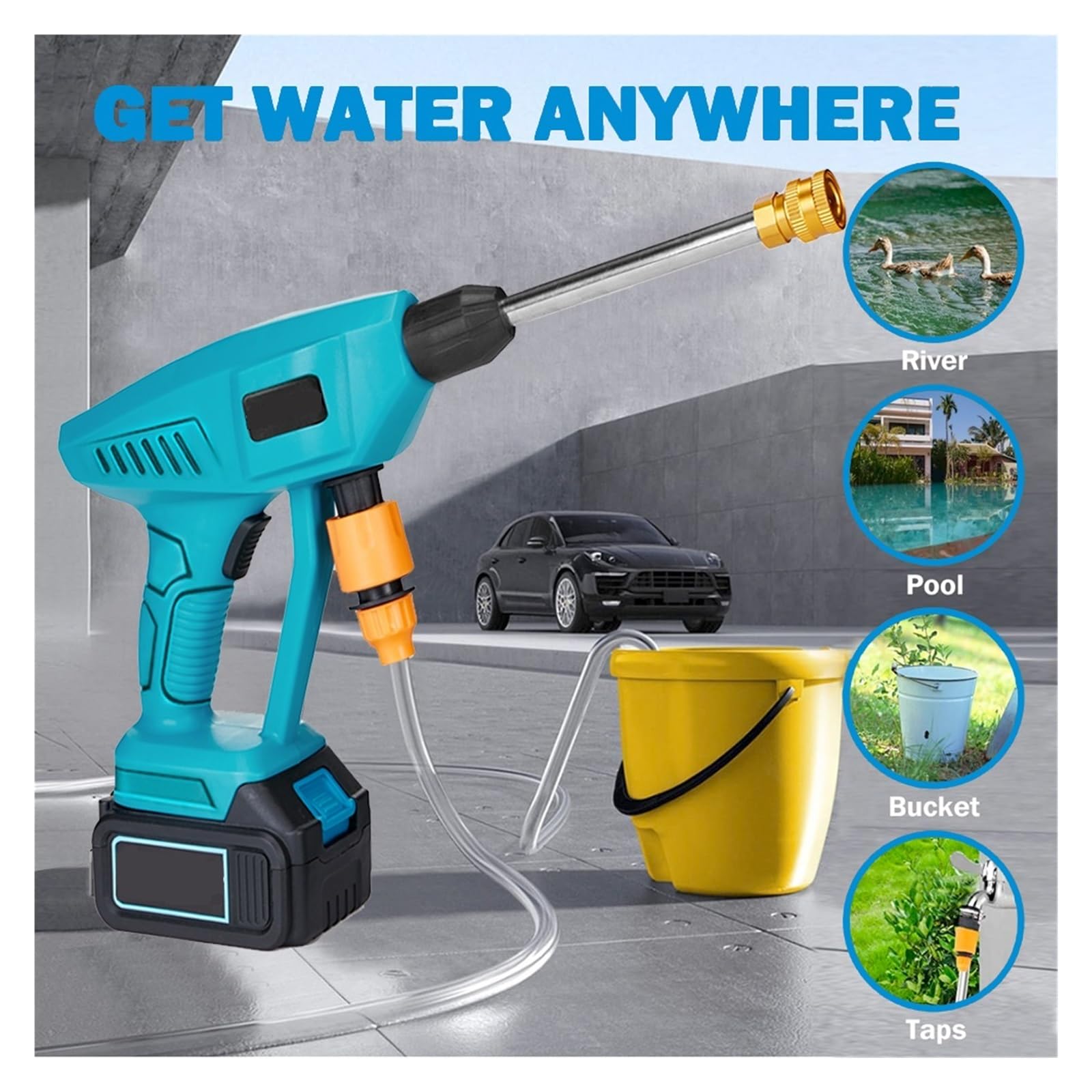 Lavatrice A Batteria For Auto Con Pistola Ad Acqua A Spruzzo Ricaricabile Mini Lavaggio Alta Pressione Senza Fili For 18v Potente Getto A Pressione