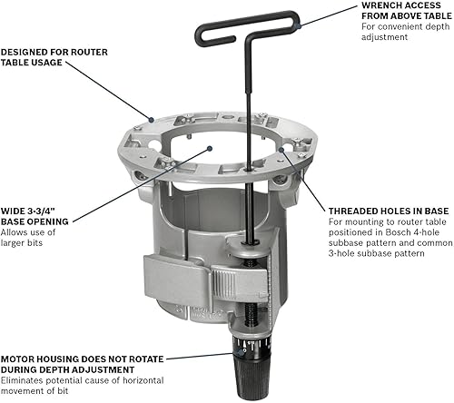 Miniatura 4 de BOSCH RA1165 Base de enrutador debajo de la mesa con llave hexagonal sobre la mesa