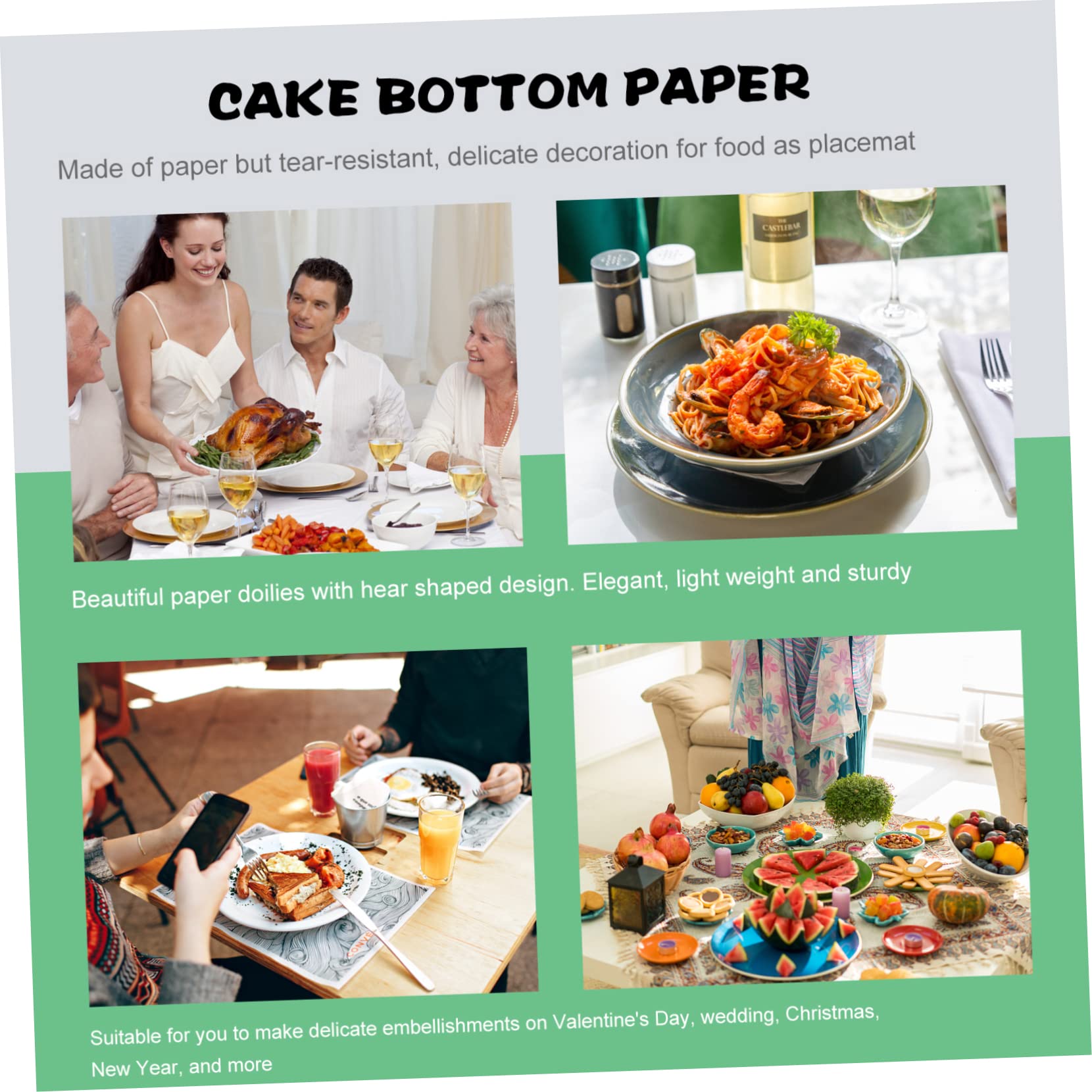 SOLUSTRE Valentine's Day Heart Table Towel 100pcs Paper Doilies Coasters Drinks Heart Coaster Holder Decorations Set