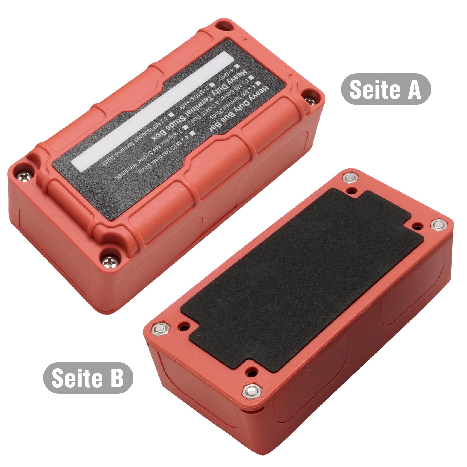 Hoypeyfiy 2 Stück Busbar 12V-48V 300A Busverteiler mit 4 x M8 Pfostenklemmblöcken, Hochleistungs-DC-Batterie-Bus 300 Ampere für Autos, LKWs, Wohnmobile, Solarboote