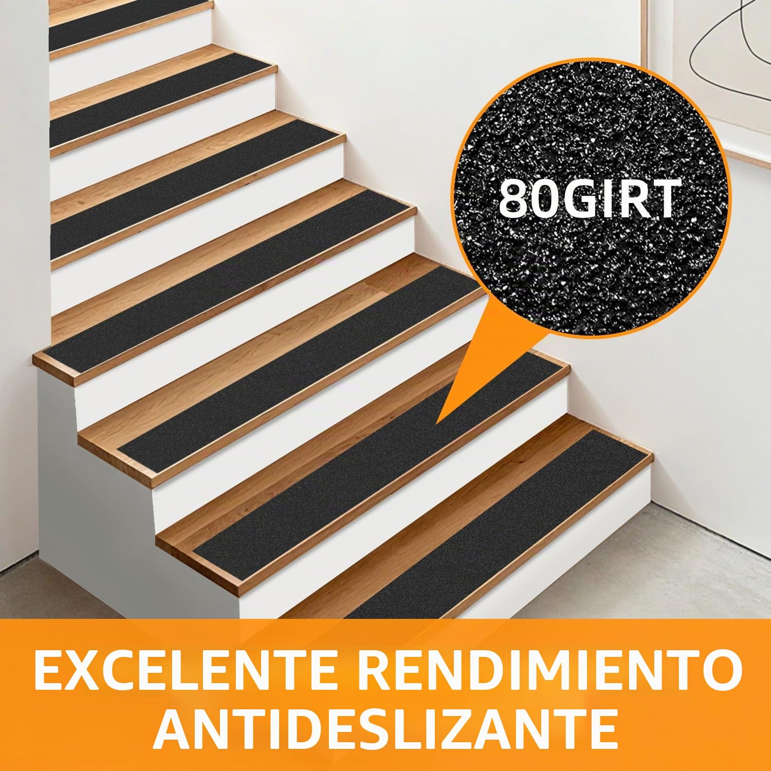 QILIMA Negro Cinta Antideslizante Escaleras Cinta Adhesiva Antideslizante Cinta Adhesiva Antideslizante para Interiores y Exteriores 15 cm x 10 m
