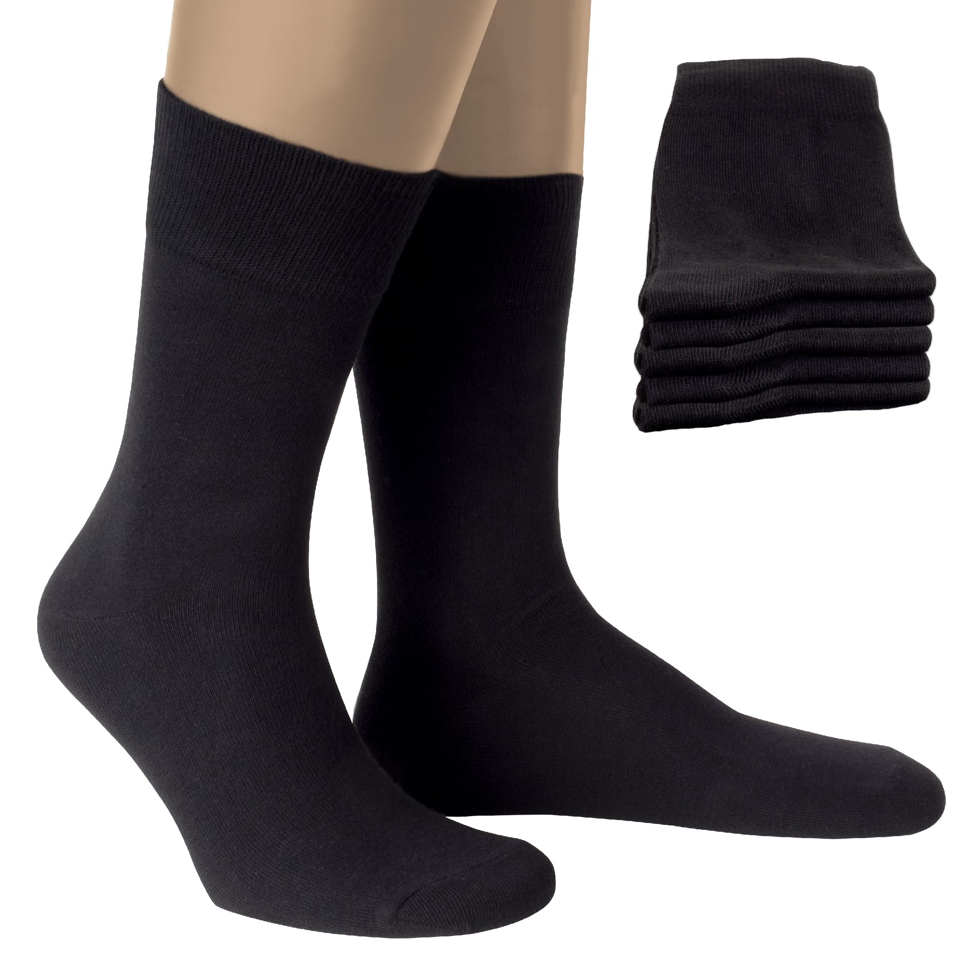 ALL ABOUT SOCKS Calcetines Hombres y Mujer (10 Pares) - PREMIUM Calcetines ejecutivo de algodón para trabajo y ocio - Algodón Peinado - Hecho en Europe
