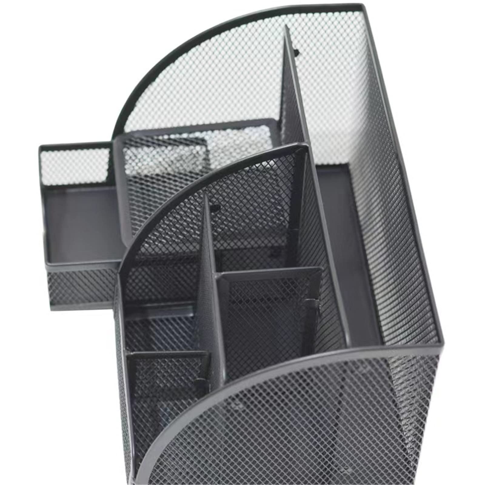 Organizer per scrivania 2 Pezzi, Organizer per scrivania, Accessori per Ufficio, Materiale Scolastico in Rete per Ufficio e casa (Nero 22x14x13 cm)