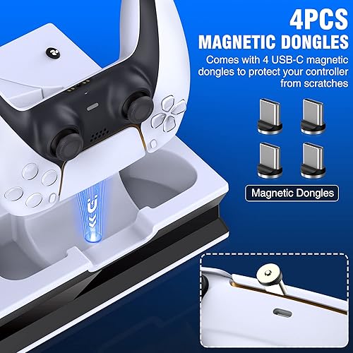 Miniatura 4 de Soporte para PS5 con 2 ventiladores de refrigeración estación de carga dual rápida para PS5 con 3 puertos USB adicionales estación de refrigeración