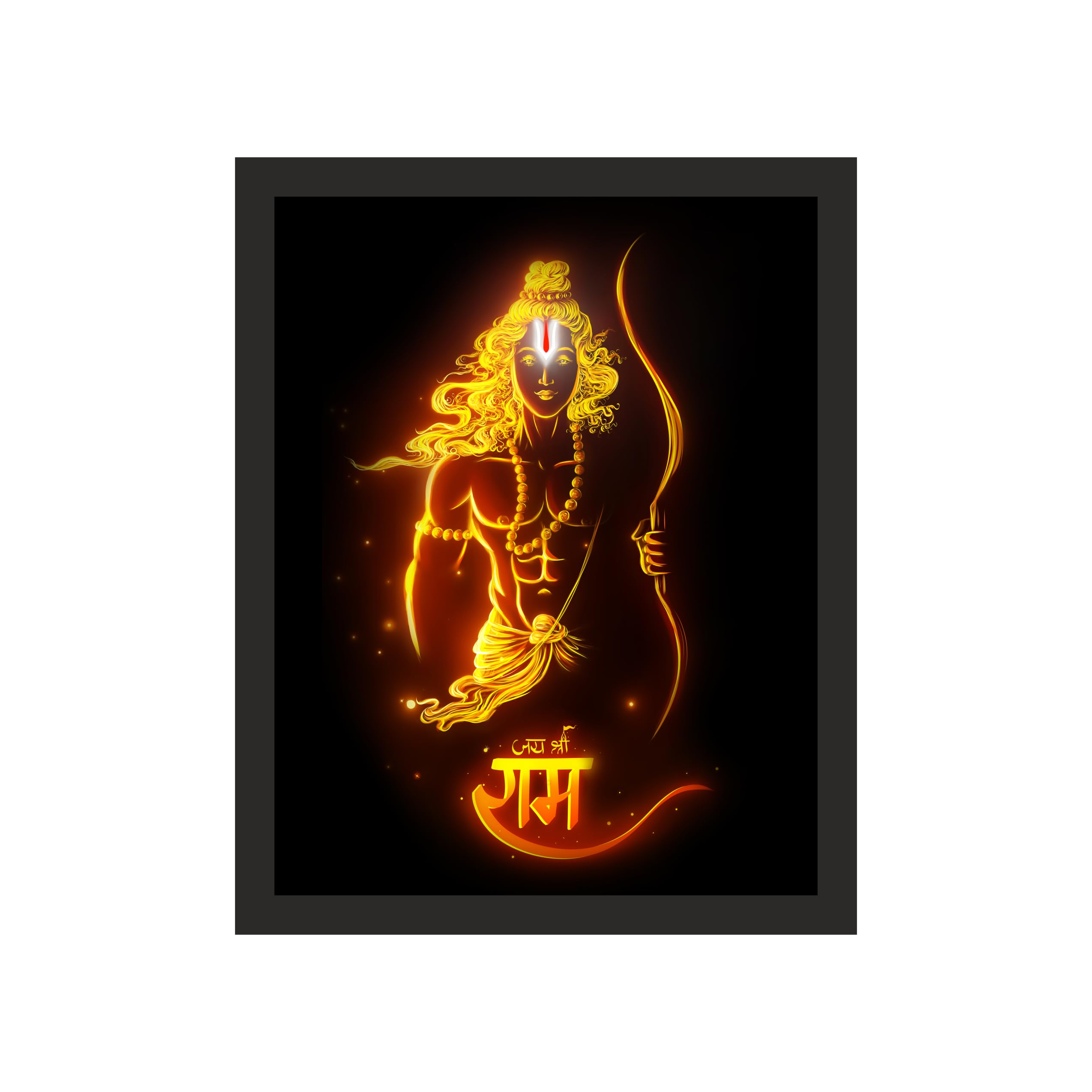 Lord Ram: Luminous Jai Shree Ram Art, 16x20 Inches