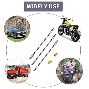 3/16 Brake Line MuHize Flexible PVF Brake Line Kit - 10" 3/16" Brake Tubing W/Inverted Double Flares & 2 Unions | Direct Fit For Car, SUV, Truck(3-Line Set 3/16 Stainless Brake Line