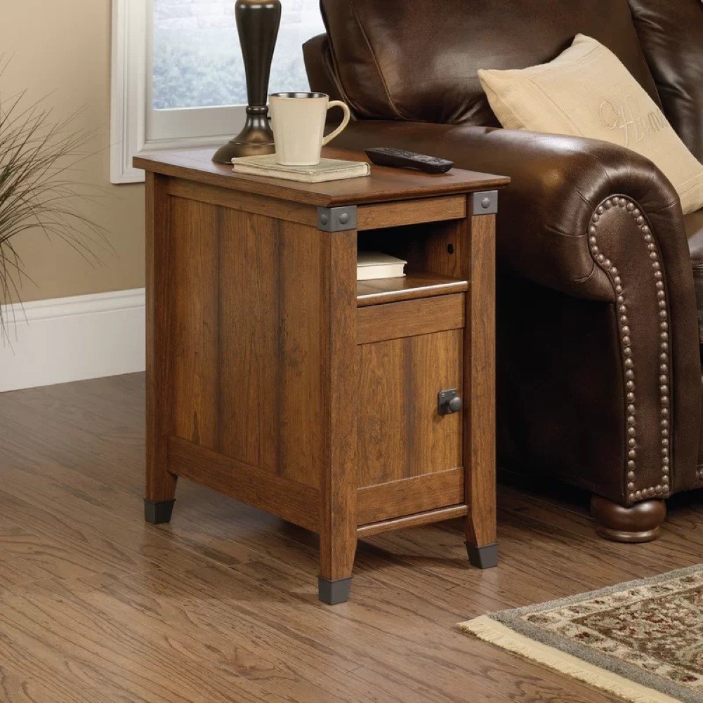Newdale End Table with Storage, Side Table (Washington Cherry)