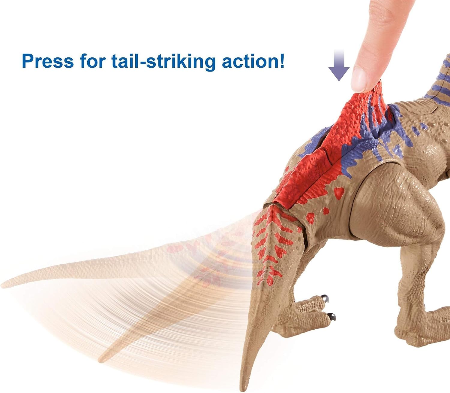 Jurassic World Dual Attack Concavenator Dinosaurs in Medium Size with Button-activated Dual Strike Action Moves Like Tail and Head Strikes