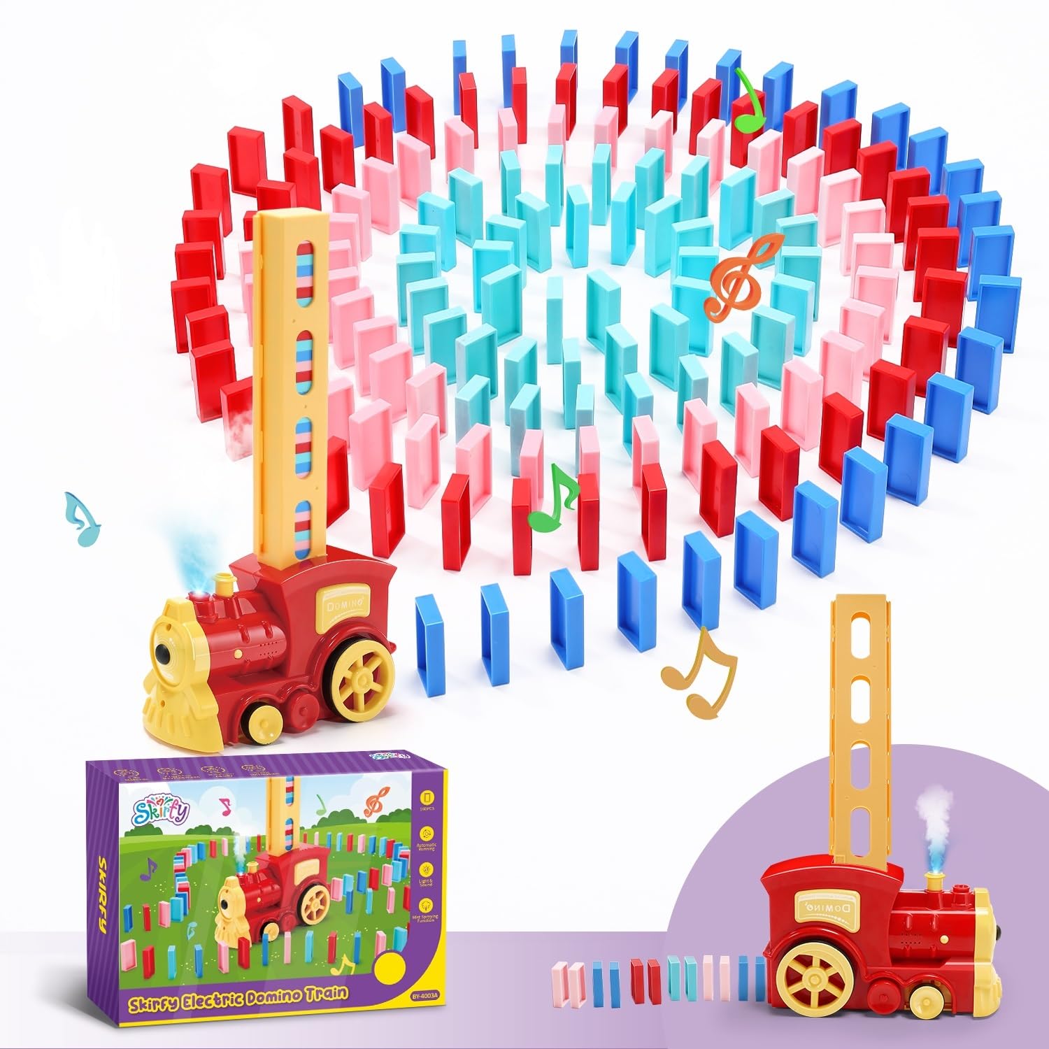 Amazon | ドミノ おもちゃ Skirfy ドミノ倒し 知育玩具 160枚 電車