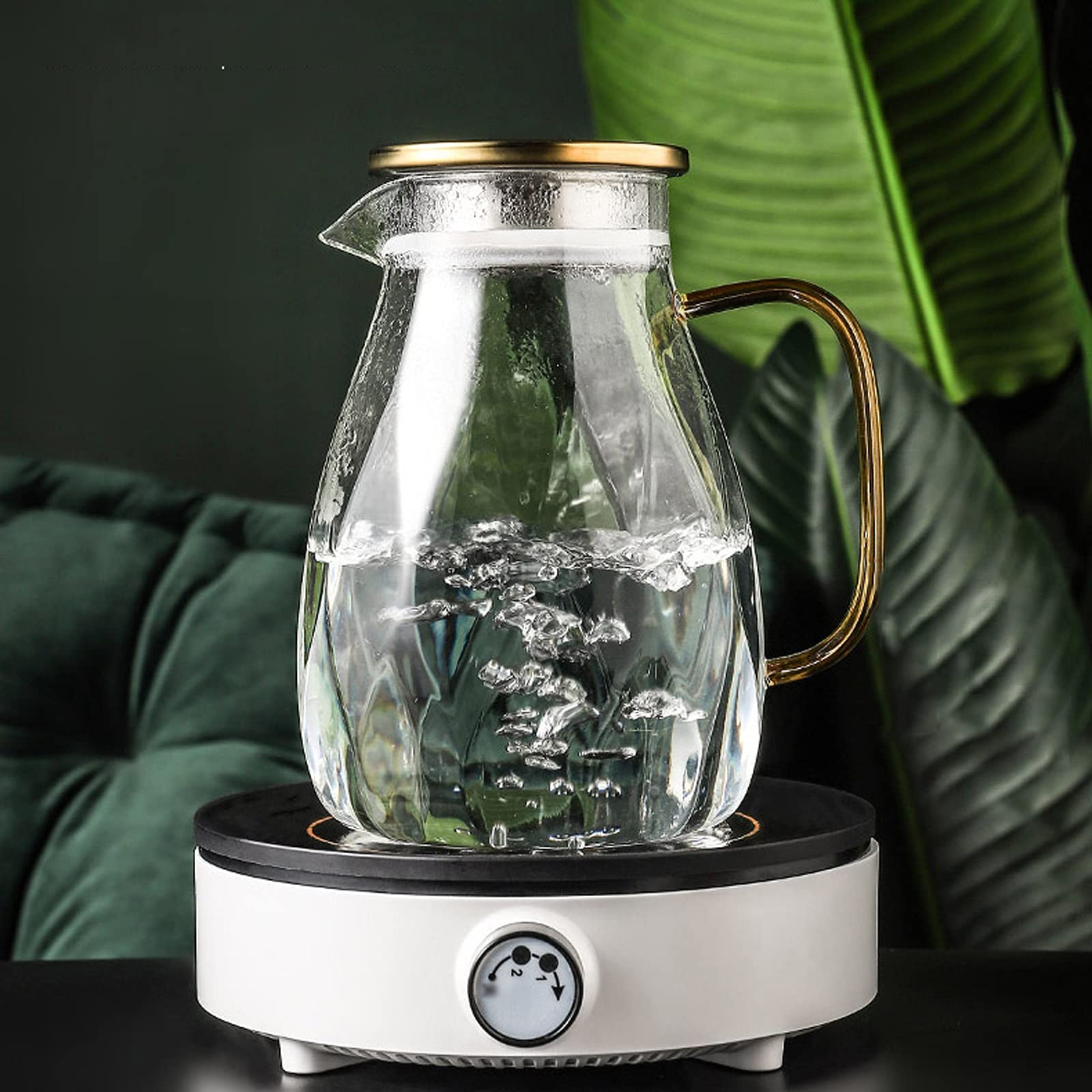 LOWLIU Caraffe di tè Freddo Borosilicato Branco a Grande capacità con Manico e Coperchio for tè, Succo di Frutta, Latte e Bevande Fatti in casa Fai da Te brocche (Color : A)