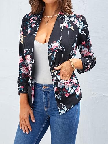 Miniatura 5 de Unifizz Blazer Casual para Mujer con Bolsillos Frente Abierto Cardigan Chaqueta de Trabajo Oficina Manga 34