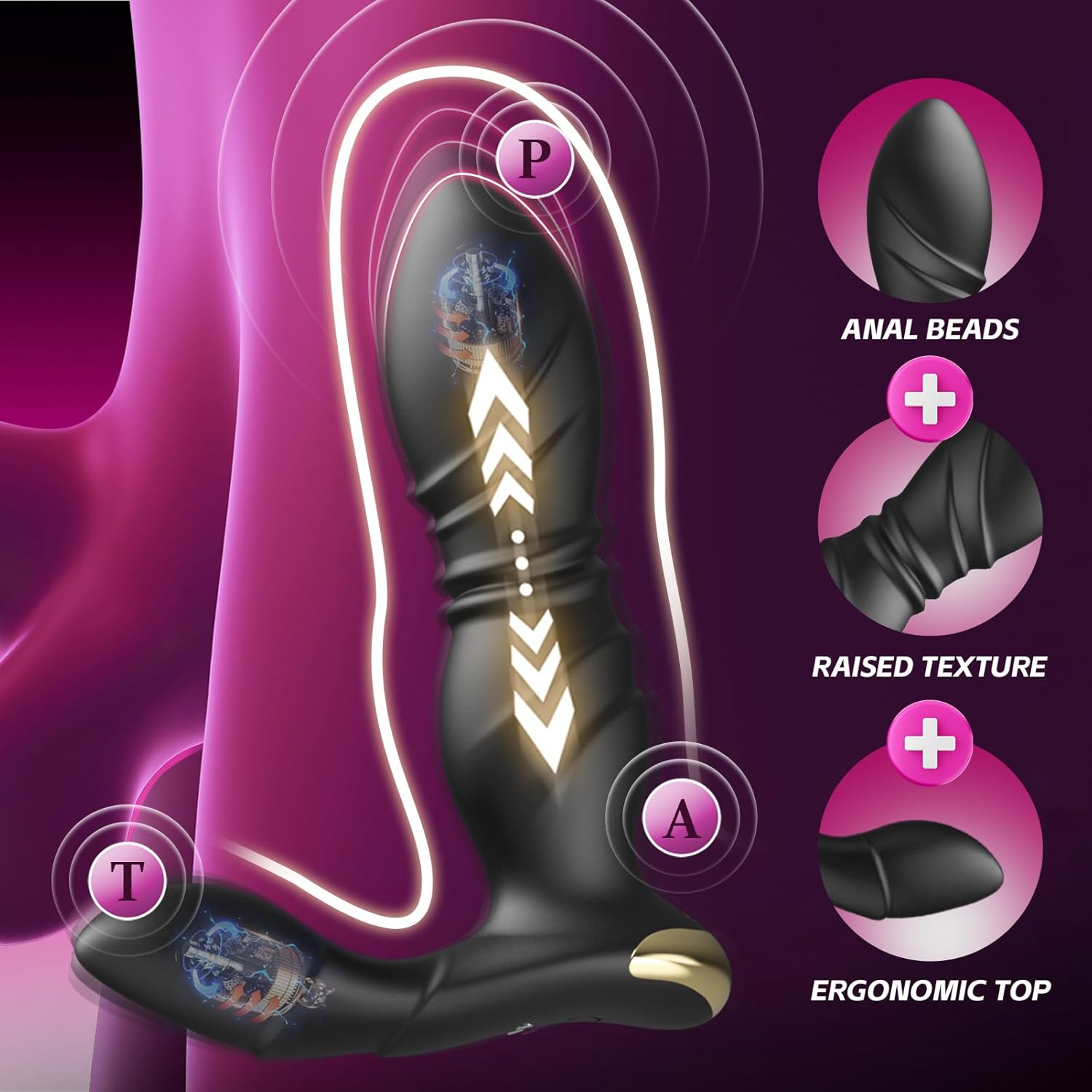 BEISAR Thrusting Prostate Massager Male Sex Toys for Men - 3IN1 Prostate Toy with 9 Thrusting Anal Toys & 9 Clit/P Spot Modes, Use for Men Anal Plug Prostate Vibrator, Female Wearable Vibrator