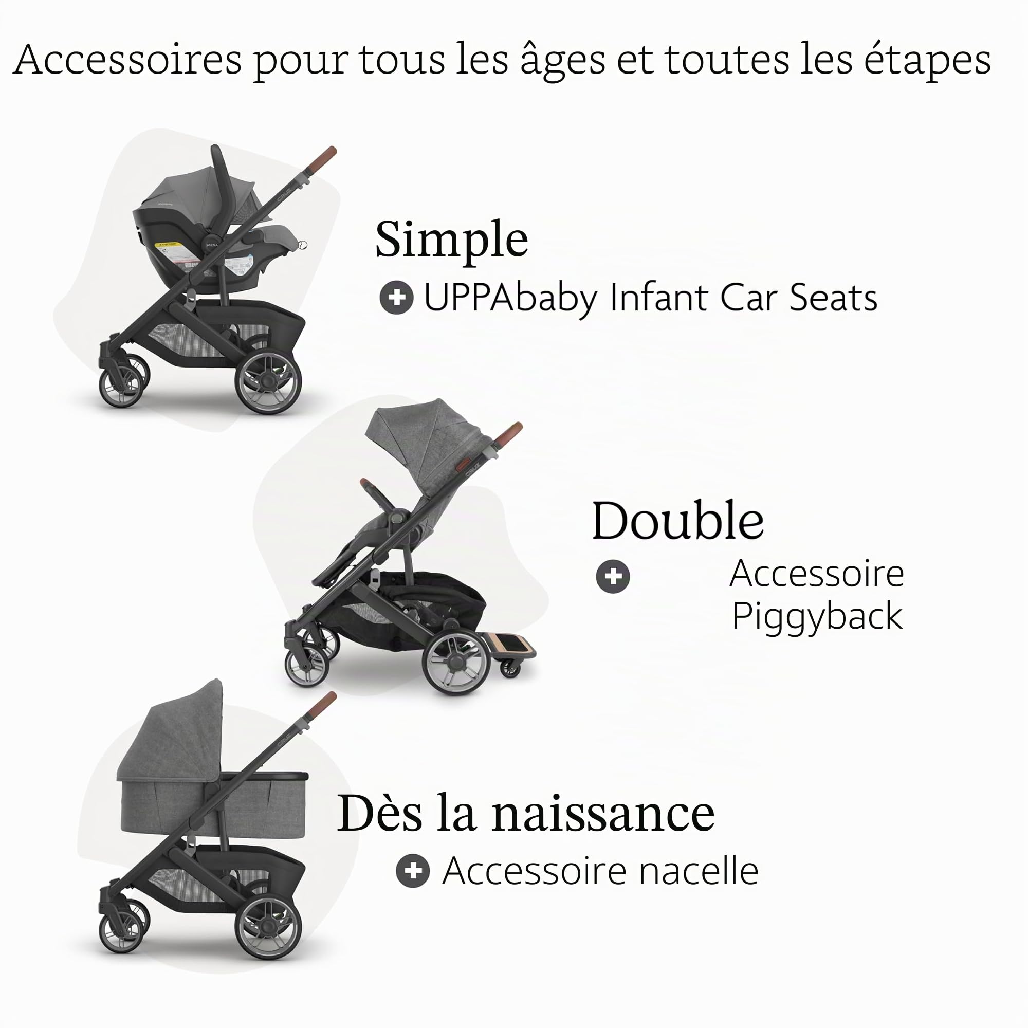 UPPAbaby Cruz V3 Poussette – Compatible avec les sièges auto et dès la naissance – Siège réversible – Insert pour bébé, pare-insectes et pare-pluie inclus – Greyson (mélange anthracite/cadre carbone