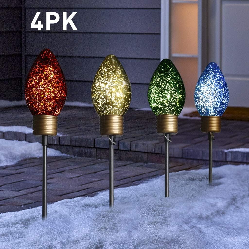 Vanthylit Outdoor Christmas Decoration 4PK MultiColour CBulb Pathway