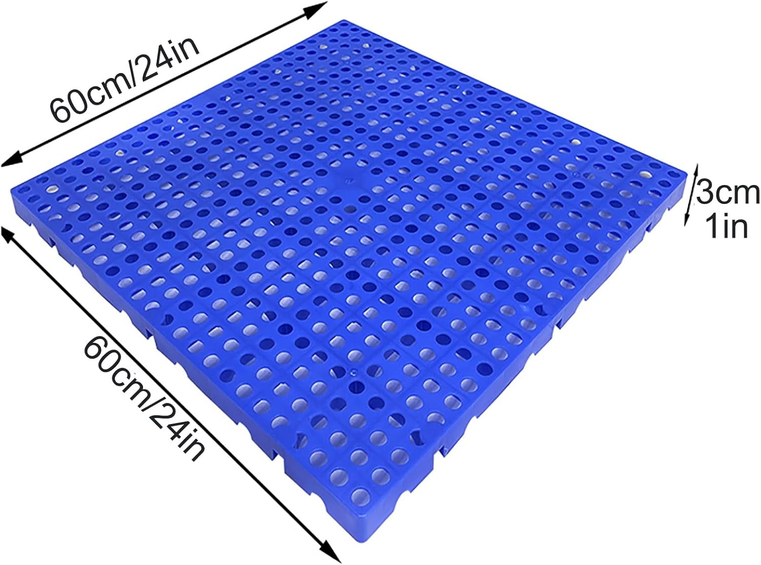 Nestable Plastic Pallets, Breathable Grid Floor Pallet, Waterproof Storage Grid Pad, HDPE Breathable Grids Article Racks, for Restaurant Kitchens Shops Supermarket Basement(60x60x3cm/24x24x1in)
