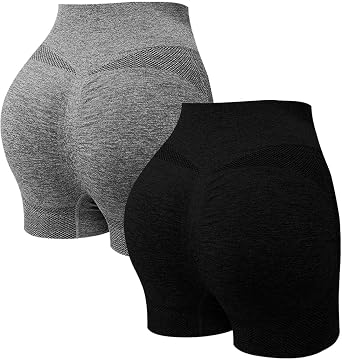 Ctreela 2 Pack Gym Shorts Women Quick Dry 3 Workout Tummy Control Yoga Shorts Bker Shorts Butt Lifting Booty Shorts