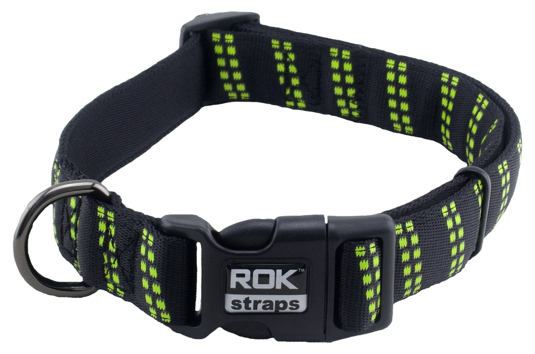 ROK Strap Collar, Small, Black/Green Detail