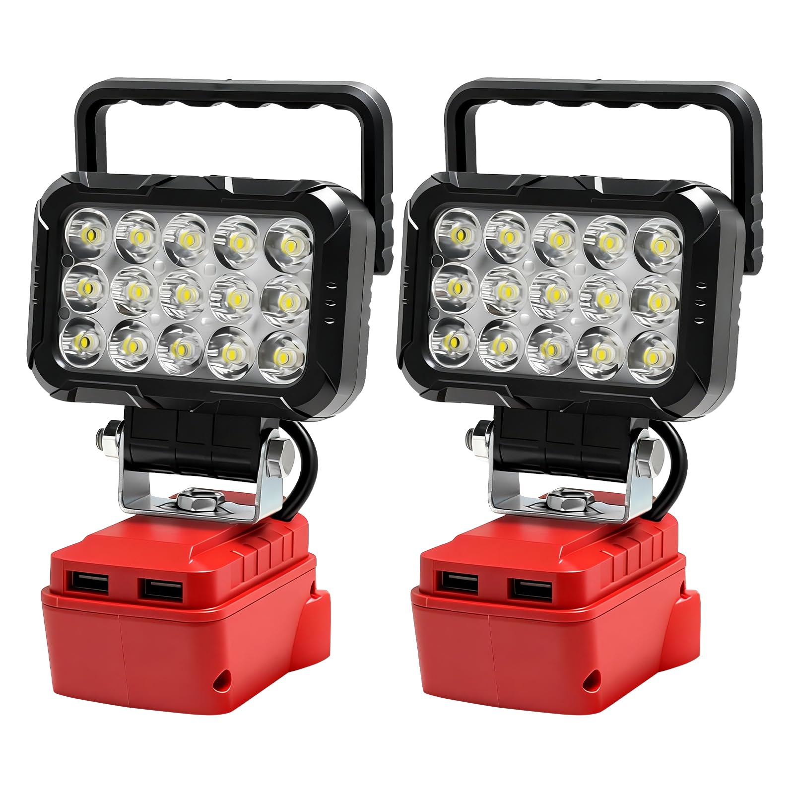 Photo 1 of 2 Pcs LED Work Light Compatible with Milwaukee 18V Battery, Cordless Flood Light with USB Charging Port, Portable Outdoor Lighting Flashlight,Tool Gifts for Men, for Emergency, Job Site, Car Repairing
