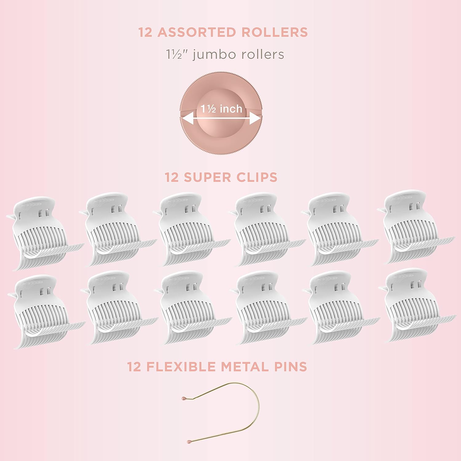 Conair Big Curls and Waves Jumbo Ceramic Hot Rollers, Bonus: Super Clips and Metal Clips Included : Everything Else
