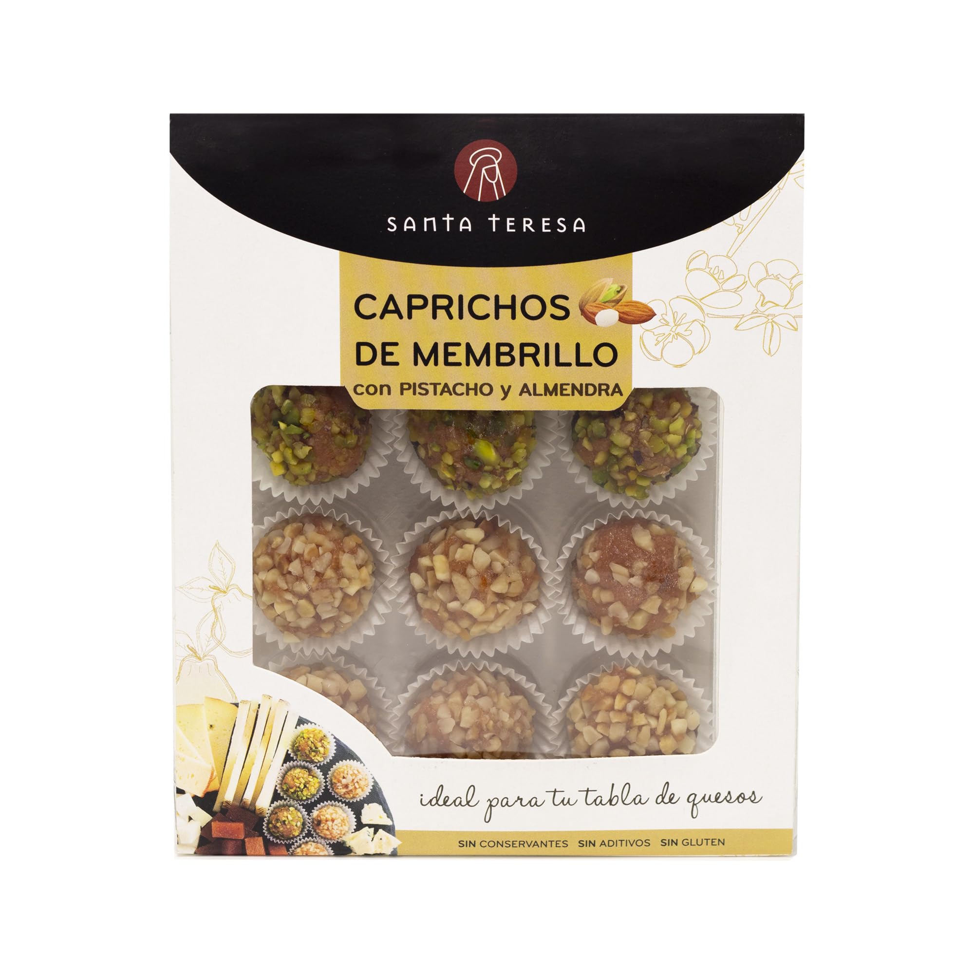 Santa Teresa Caprichos de Membrillo Bocaditos Membrillo con Pistacho y Almendra Tostada 120g