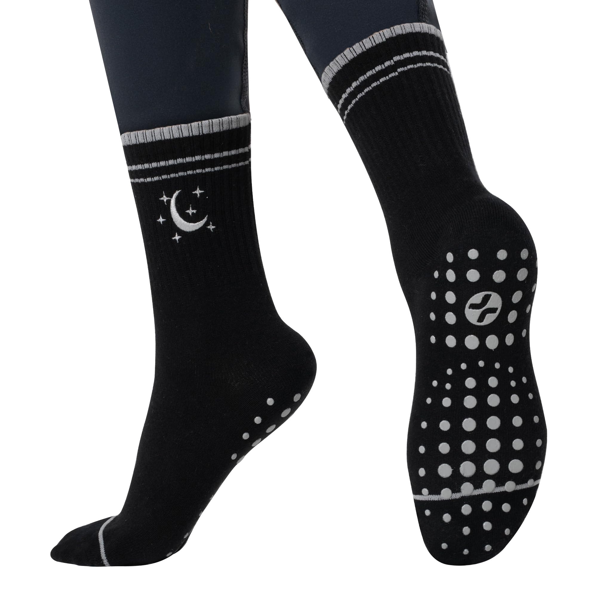 Photo 1 of CoolMate Pilates Socks with Grips for Women, Yoga Socks, Crew - ONE SIZE 6-10