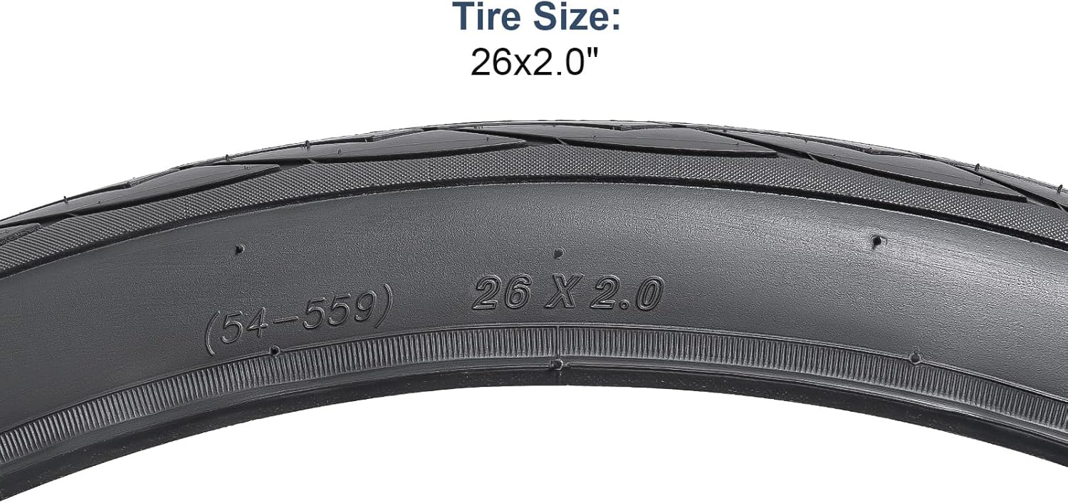YUNSCM 2-PCS 26" Road Bike Tires 26x2.0 Compatible with 26 x 2.0 26x2.10 26x2.125 Bike Bicycle Tires (Y-1067)
