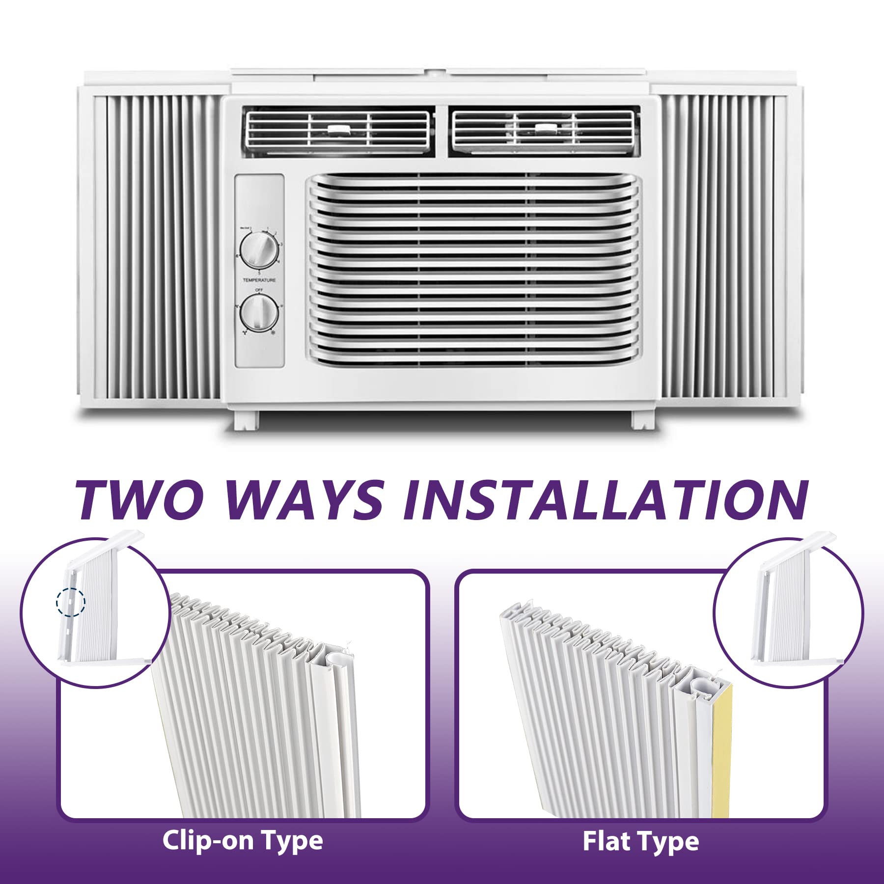 Mxclimate Window Air Conditioner Foam Insulation 17" Good Sealing AC Side Walls Window Insulation Kit For Window AC For All Seasons 2 Pack