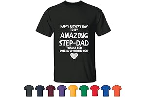 Fathers Day Gift for Amazing Stepdad: Thanks for Putting Up with Mom T-Shirt
