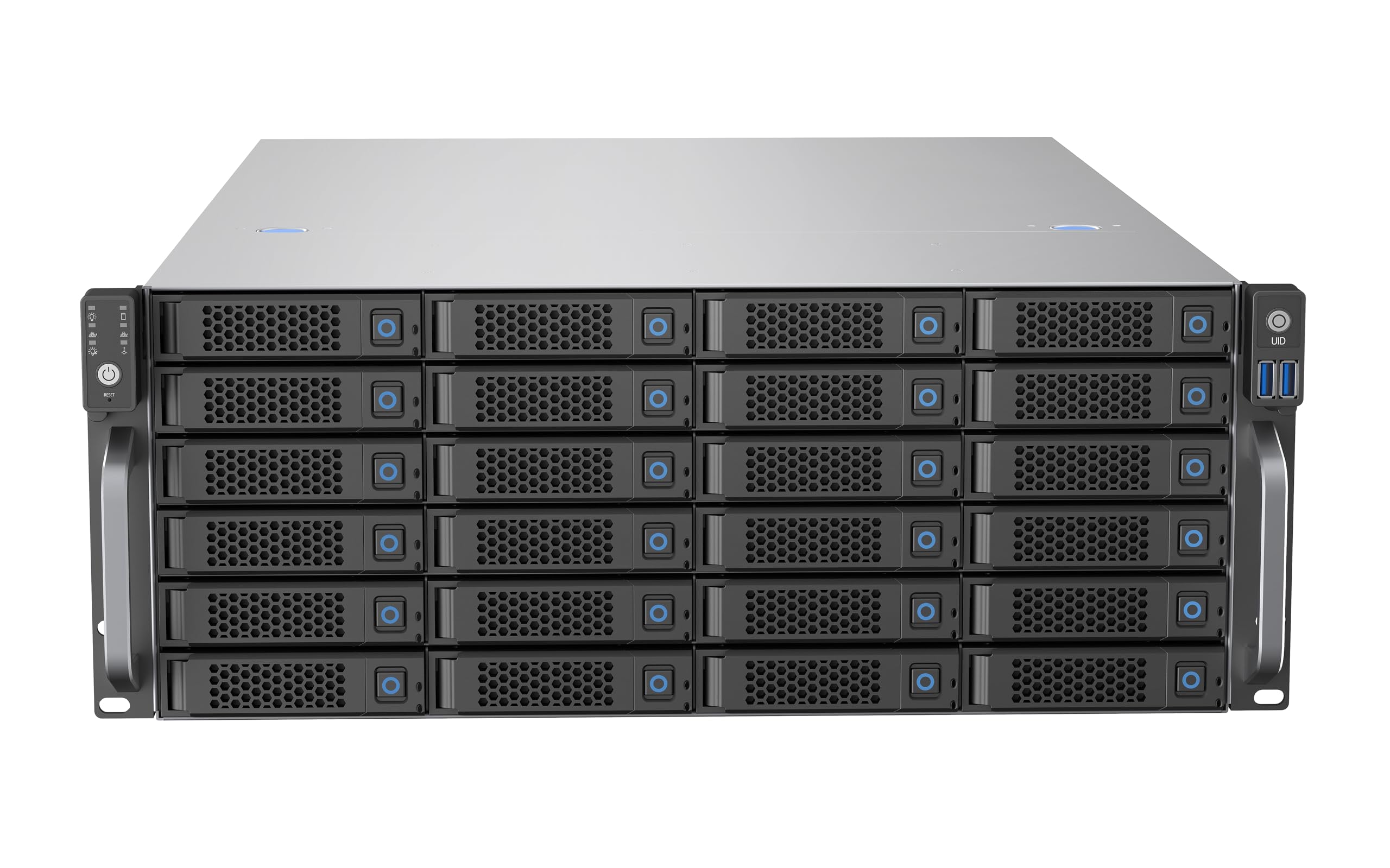 Rosewill Châssis de Serveur monté en Rack 4U | Prend en Charge jusqu'à 24 3,5" 12 Gbit/s Hot Swap | Compatible E-ATX | 3 Ventilateurs PWM de 120 x 38 mm | RSV-H424