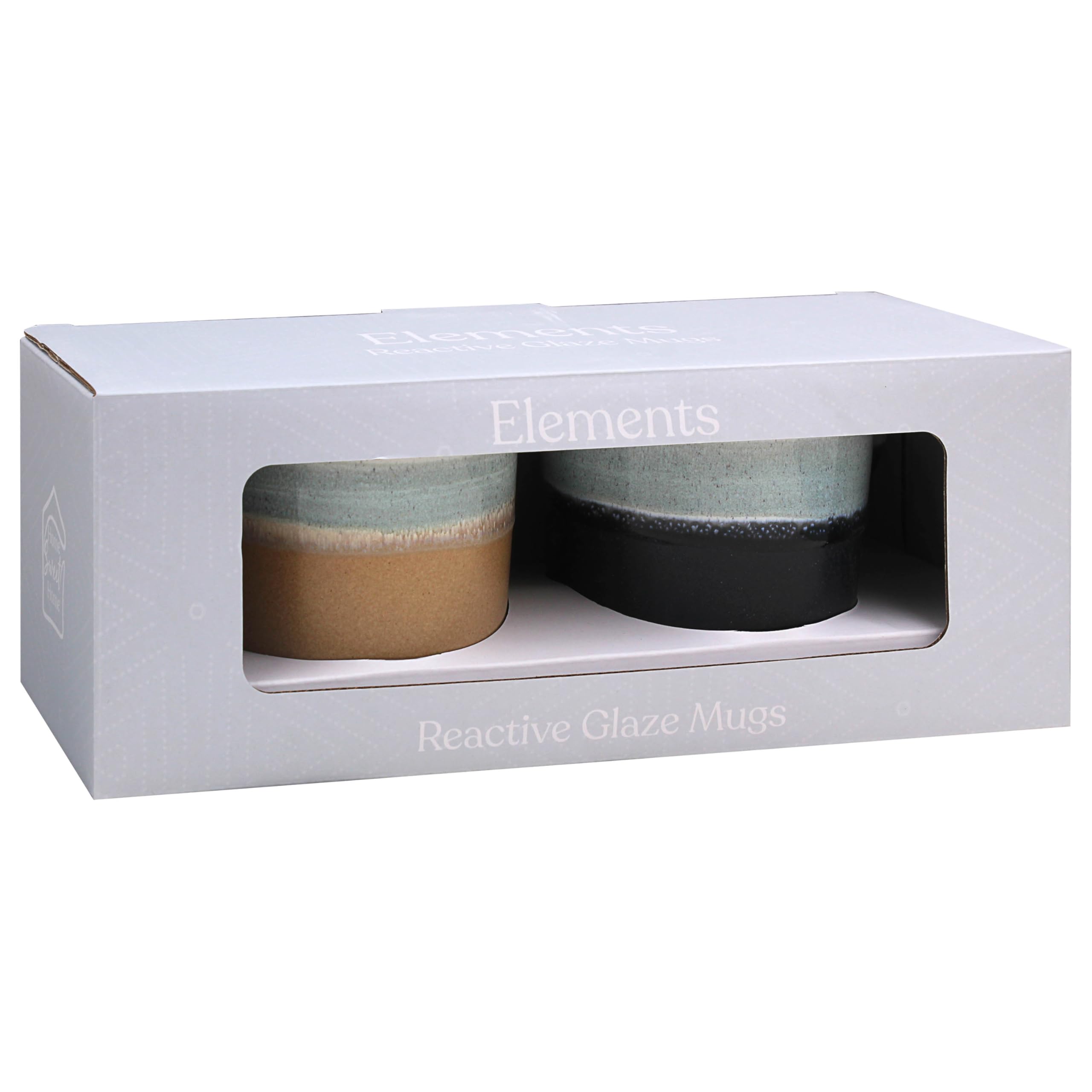 Lesser & Pavey Men's Mug 2A Set Elets Reactive Glaze Mugs 2A Set Of 2 Kitchen & Home | Stylish Tableware Mug Set Of 2 For Every Occasion | Coffee Cup Set Of 2 For Gifts & Birthday Gifts For Wo - Lp74173
