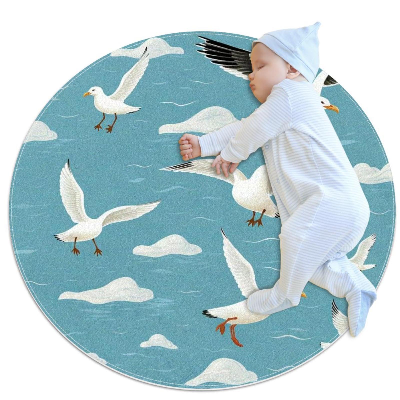 Tapis de salle de bain mouettes pour chambre d'enfant et salon