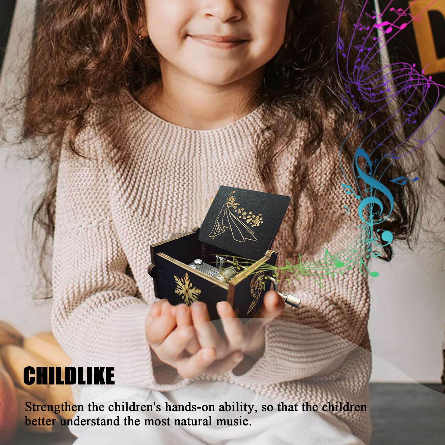 Amazon.co.jp: Bolunlun アナと雪の女王 オルゴール 木製手回し