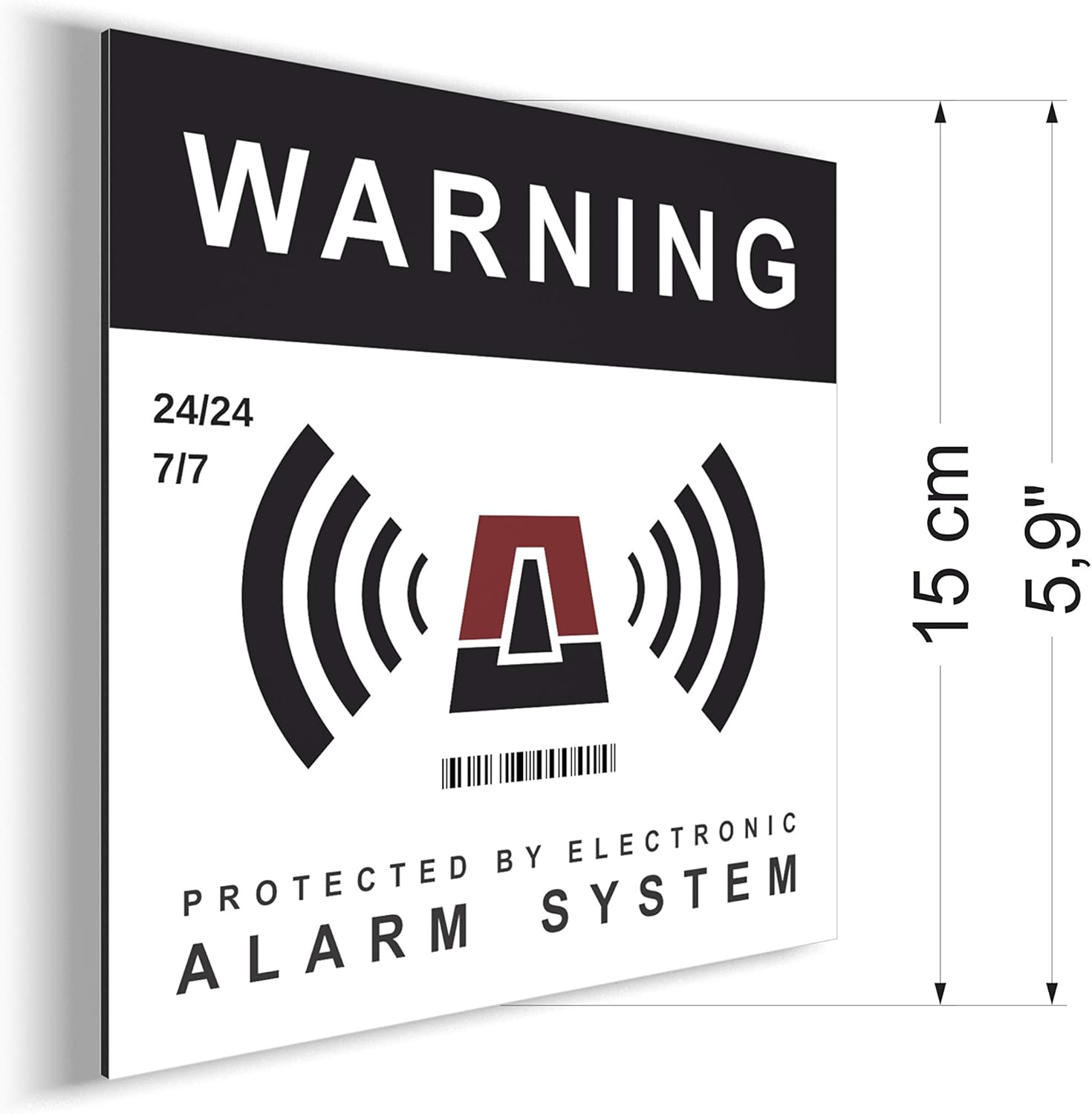 imaggge.com Set of 12 Stickers and 15 cm Square Aluminium Sign, Warning Alarm System, Deterrent for Thieves - Image 3