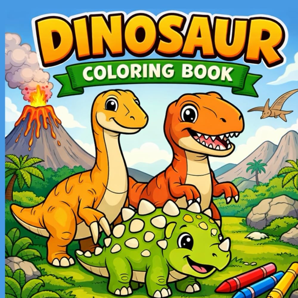 DINOSAUR COLORING BOOK: Educational / Creative Boost Creativity and Imagination Learn Through Coloring Develop Focus and Motor Skills Creative Coloring for Growing Minds