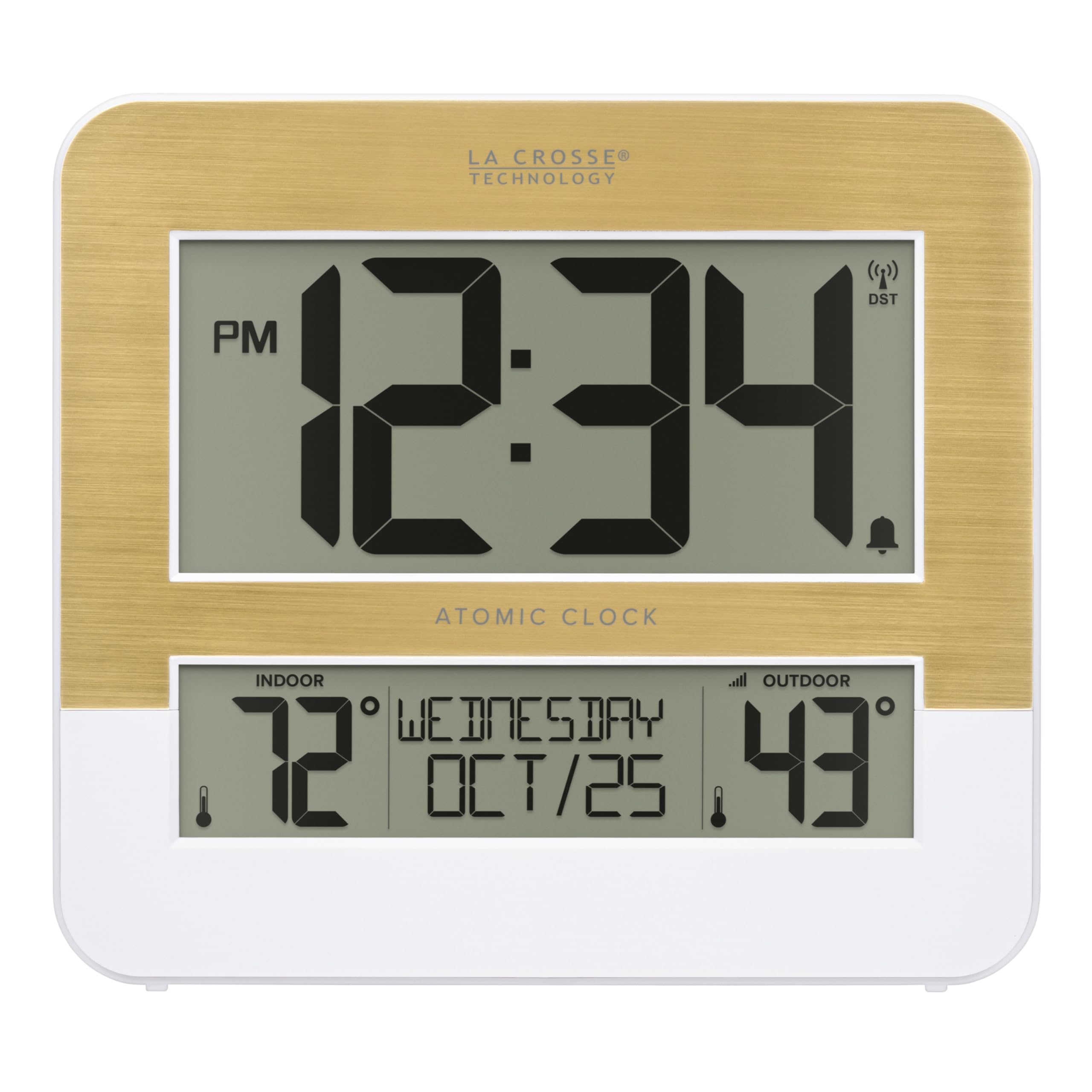 View 1 of La Crosse Technology L73859 Two-Tone Atomic Digital Clock with Temperature