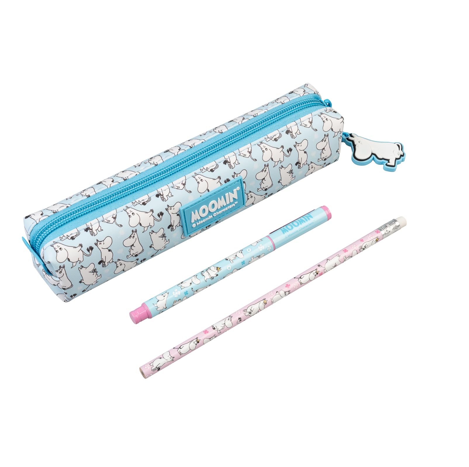 Grupo Erik School Pencil Case with Pen & Pencil - Moomins Gifts | Back to School Supplies, Office Stationery Supplies | Moomin Gifts Under 15 Pounds, Cute Stationery