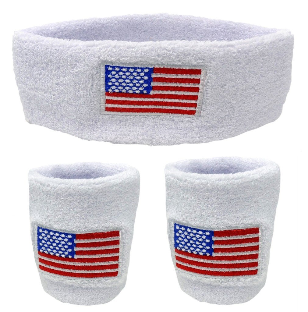 Funny Guy Mugs USA Flag Unisex Sweatband Set